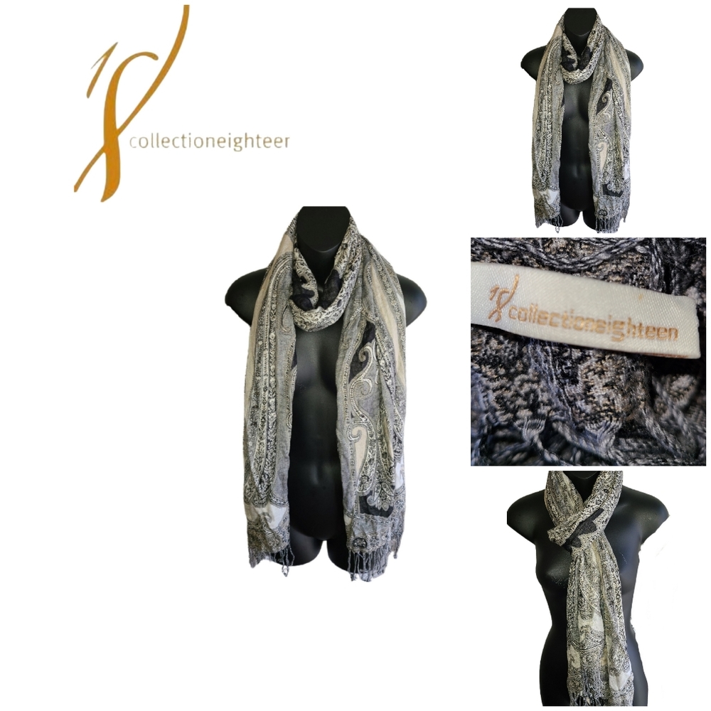 COLLECTION EIGHTEEN PAISLEY PRINT OBLONG SCARF - Picture 1 of 4
